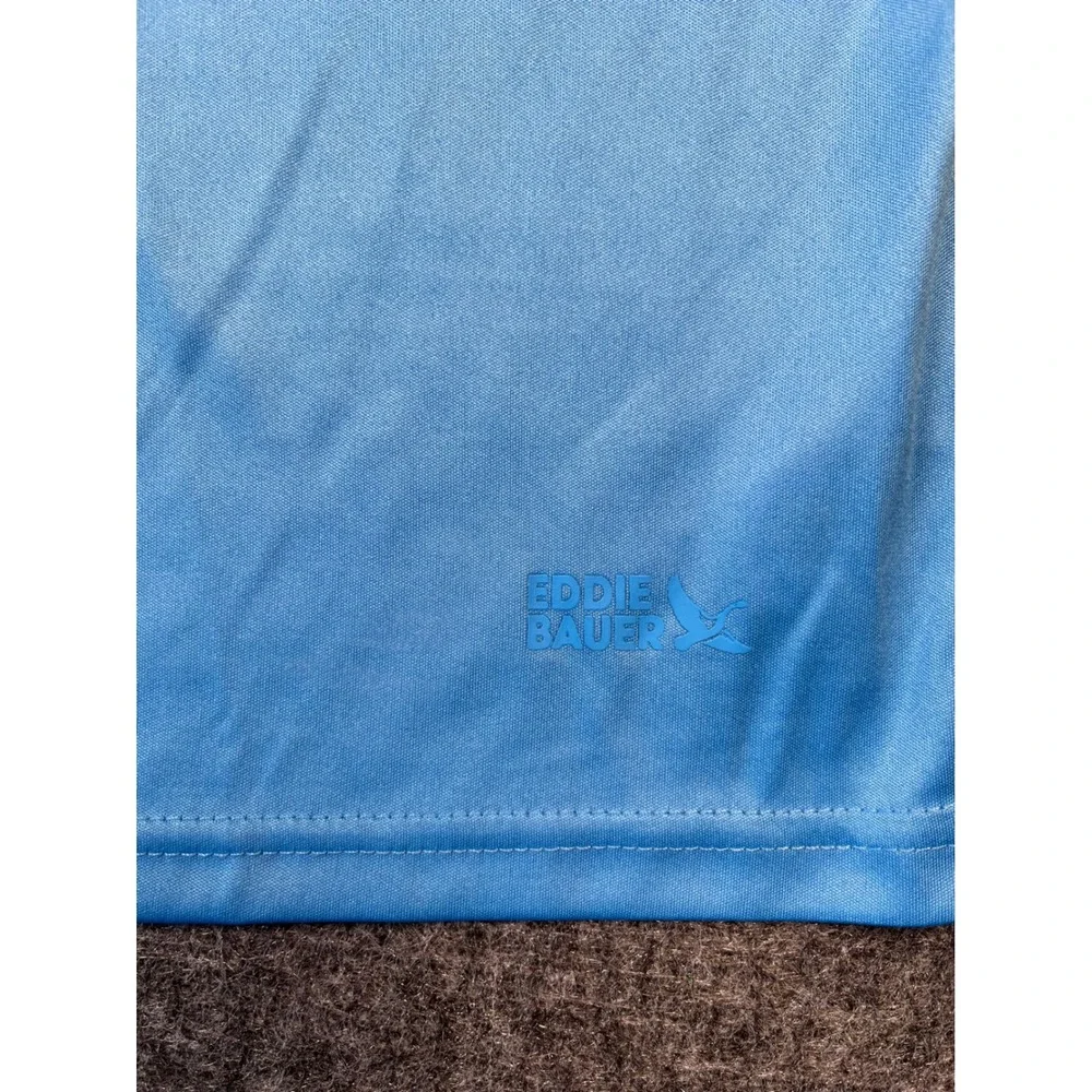 Eddie Bauer Swim Mens XL Island Blue Hooded Long Sleeve UPF 40‎ Rash Guard